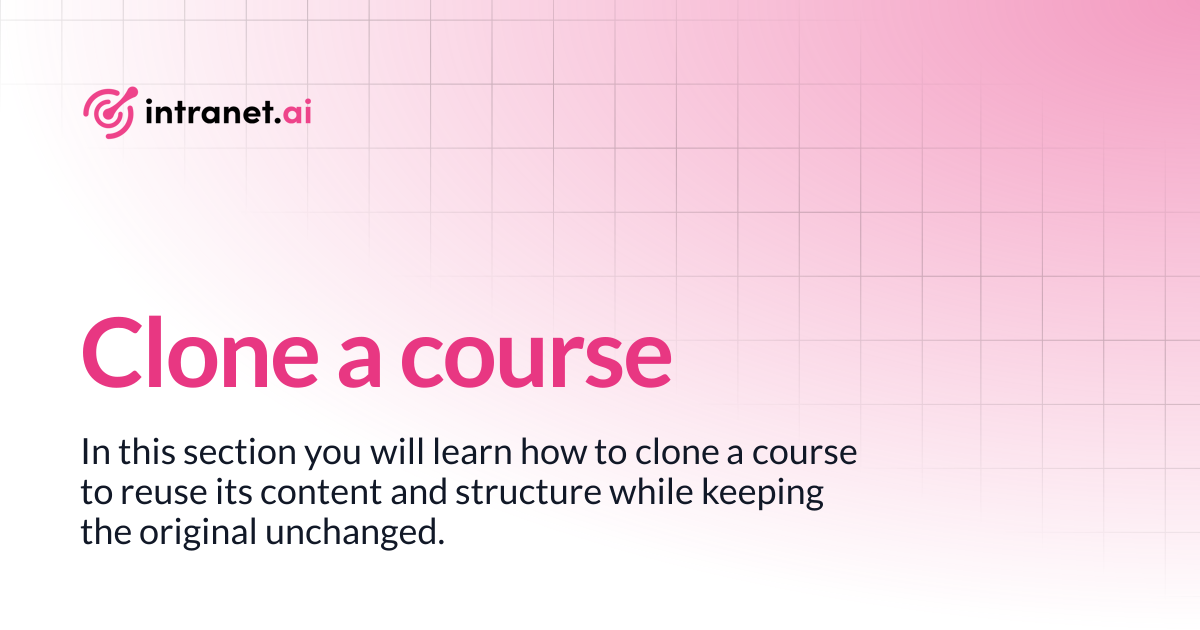 Clone a course | intranet.ai documentation