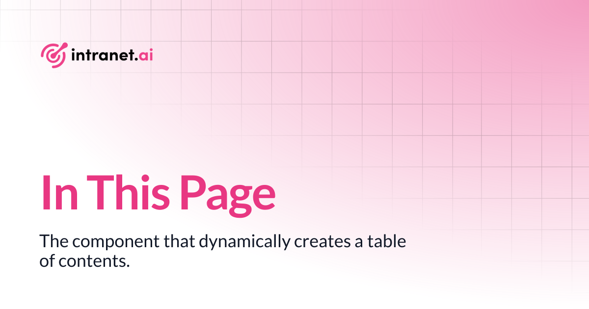 In This Page | intranet.ai documentation