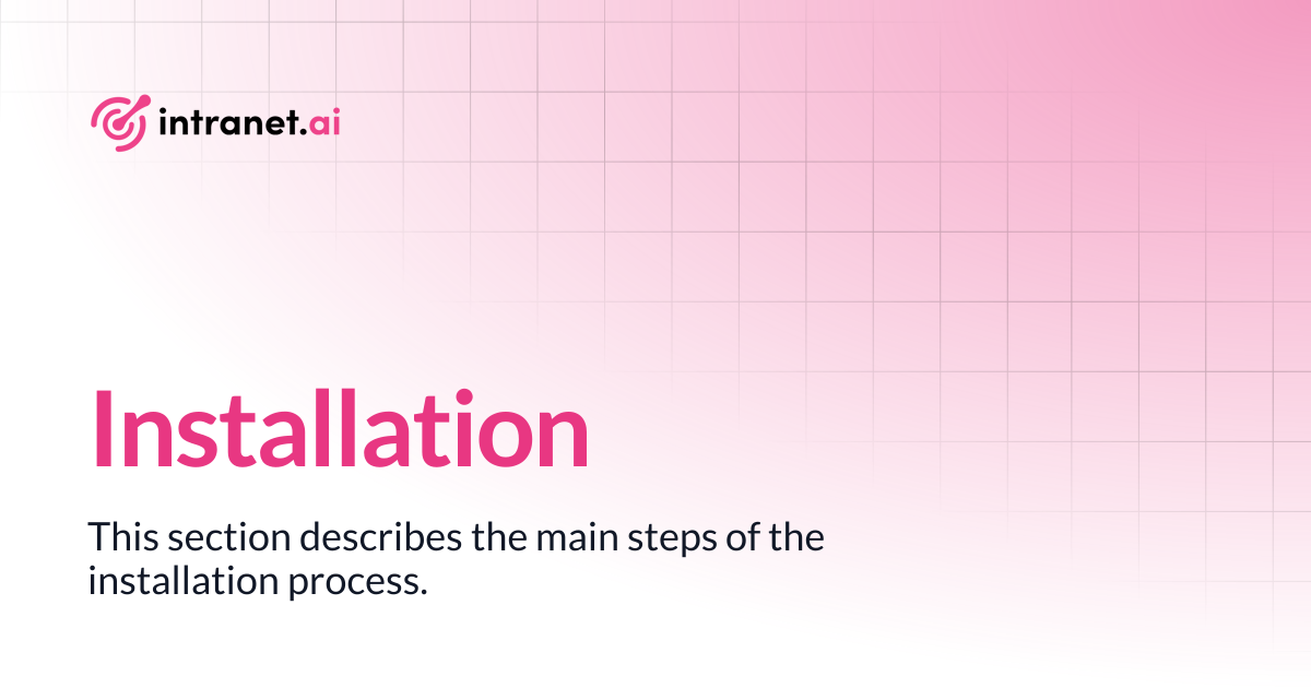 Installation | intranet.ai documentation