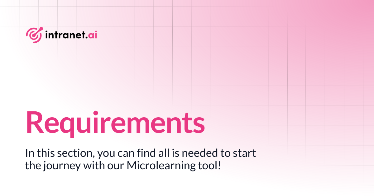 Requirements | intranet.ai documentation
